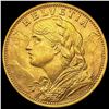 Image 1 : 1927-B Swiss Gold 20 Francs 0.1867oz GEM BU