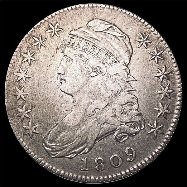 1809 III Edge Capped Bust Half Dollar LIGHTLY CIRCULATED