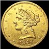 Image 1 : 1844 $5 Gold Half Eagle CHOICE AU