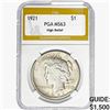 Image 1 : 1921 Silver Peace Dollar PGA MS63 HR
