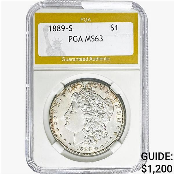 1889-S Morgan Silver Dollar PGA MS63
