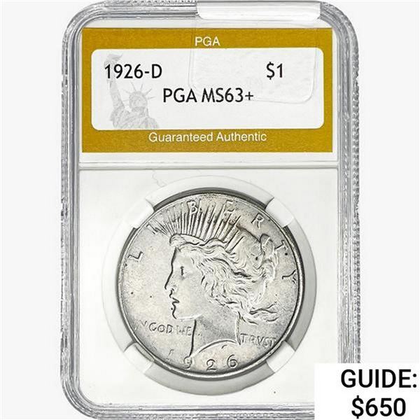 1926-D Silver Peace Dollar PGA MS63+