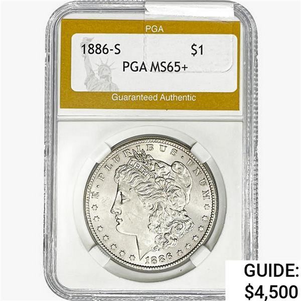 1886-S Morgan Silver Dollar PGA MS65+
