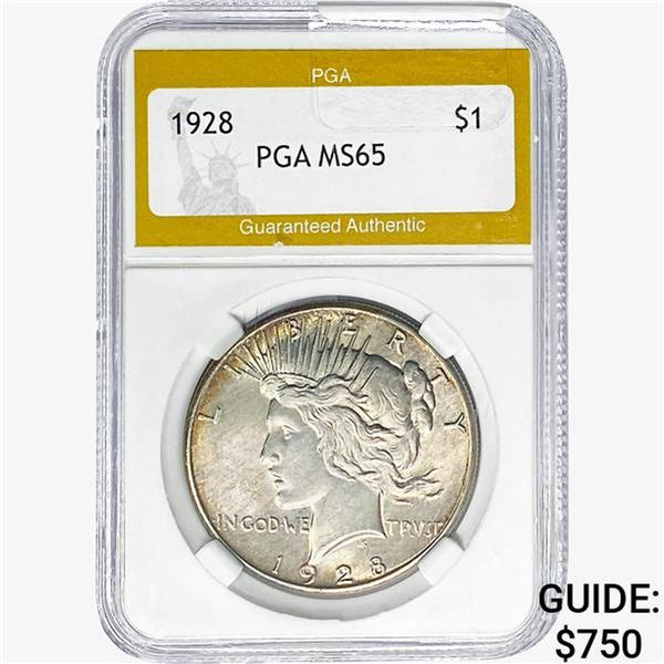 1928 Silver Peace Dollar PGA MS65
