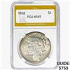 Image 1 : 1928 Silver Peace Dollar PGA MS65