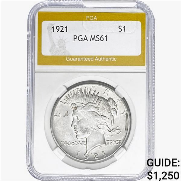 1921 Silver Peace Dollar PGA MS61