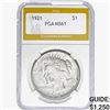 Image 1 : 1921 Silver Peace Dollar PGA MS61