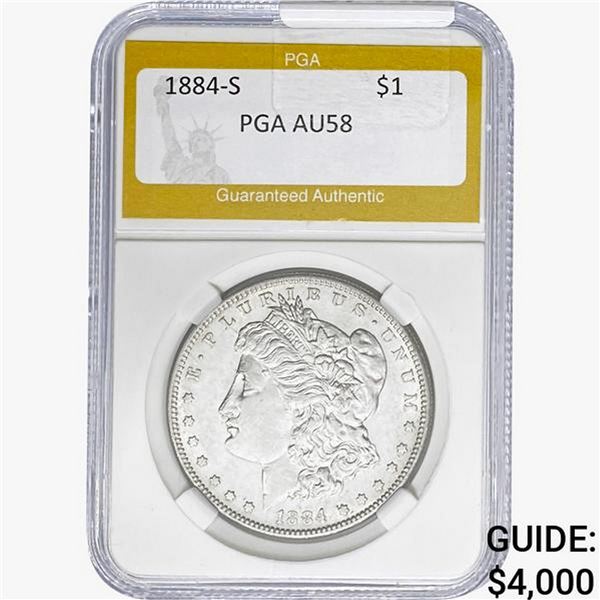 1884-S Morgan Silver Dollar PGA AU58