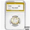 Image 1 : 1935 Washington Silver Quarter PGA MS65