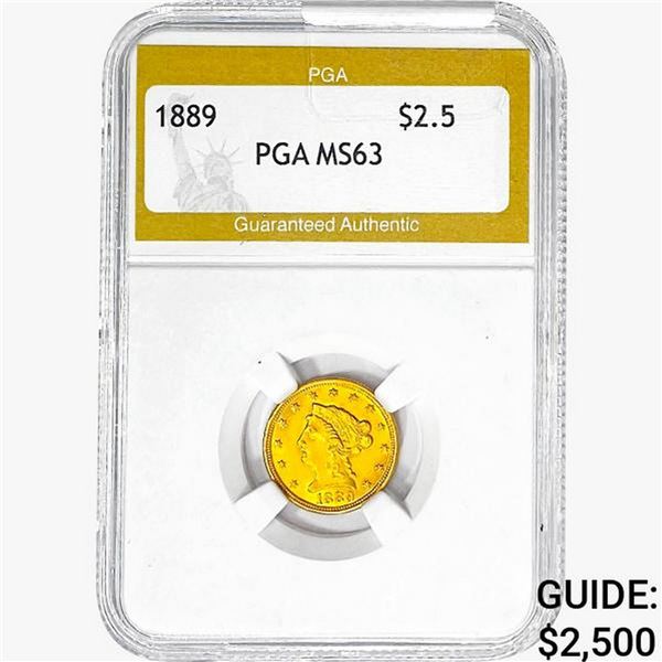 1889 $2.50 Gold Quarter Eagle PGA MS63