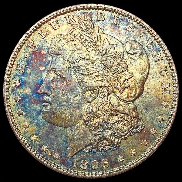 1896 Toned Morgan Silver Dollar CHOICE BU