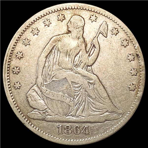 1864 Seated Liberty Half Dollar NICELY CIRCULATED