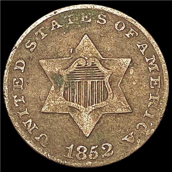 1852 Silver Three Cent LIGHTLY CIRCULATED