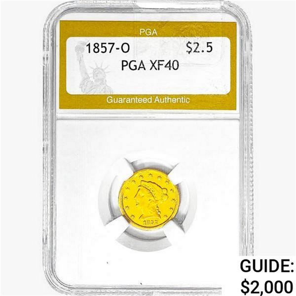 1857-O $2.50 Gold Quarter Eagle PGA XF40