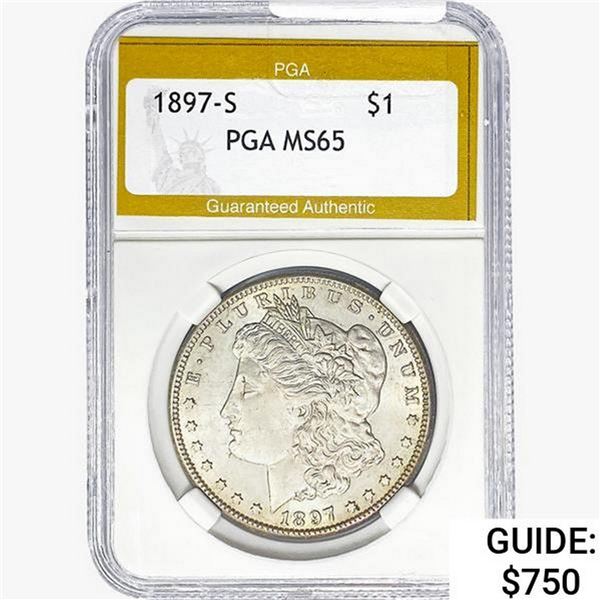 1897-S Morgan Silver Dollar PGA MS65