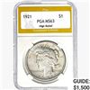 Image 1 : 1921 Silver Peace Dollar PGA MS63 HR