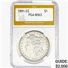 Image 1 : 1891-CC Morgan Silver Dollar PGA MS63