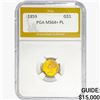 Image 1 : 1859 Rare Gold Dollar PGA MS64 PL