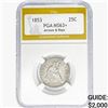 Image 1 : 1853 Seated Liberty Quarter PGA MS63+