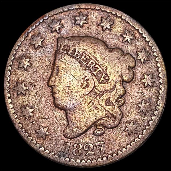 1827 Coronet Head Large Cent LIGHTLY CIRCULATED