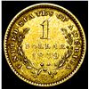 Image 2 : 1849-O Rare Gold Dollar CLOSELY UNCIRCULATED