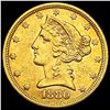 Image 1 : 1880 $5 Gold Half Eagle CLOSELY UNCIRCULATED