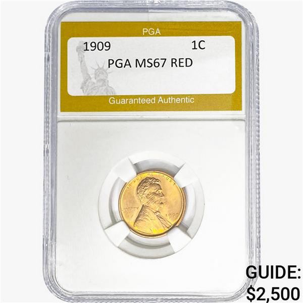 1909 Wheat Cent PGA MS67 RED