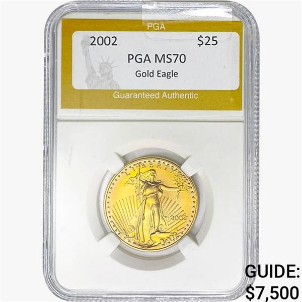 2002 $25 Gold Eagle 1/2 OZ PGA MS70