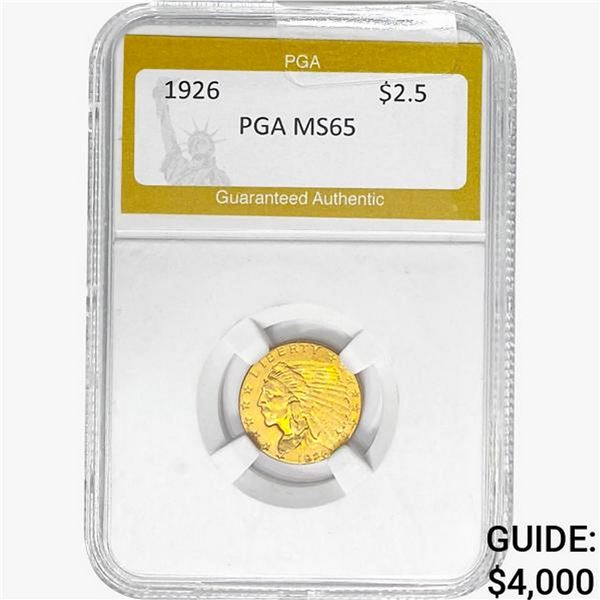 1926 $2.50 Gold Quarter Eagle PGA MS65