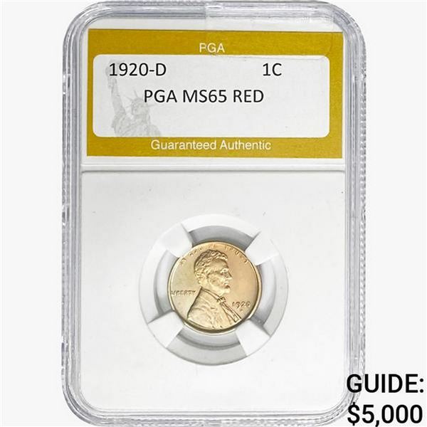 1920-D Wheat Cent PGA MS65 RED