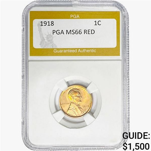 1918 Wheat Cent PGA MS66 RED