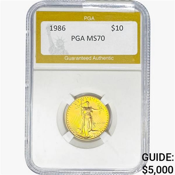 1986 $10 Gold Eagle PGA MS70