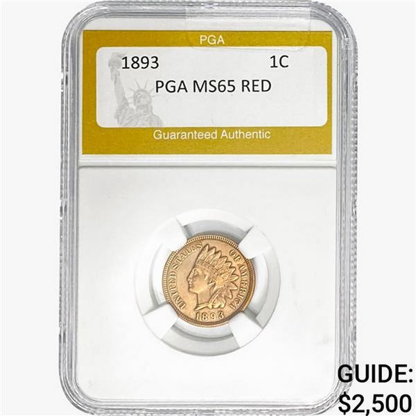 1893 Indian Head Cent PGA MS65 RED