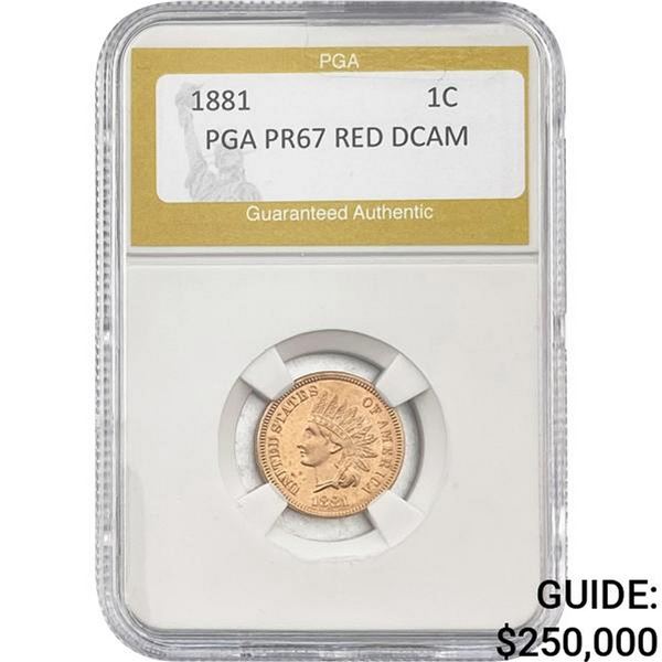 1881 Indian Head Cent PGA PR67 RED DCAM