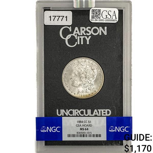 1884-CC Morgan Silver Dollar GSA MS64