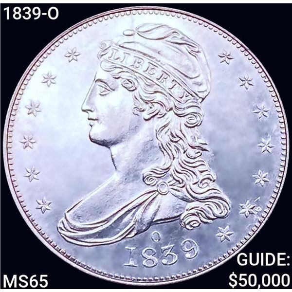 1839-O Capped Bust Half Dollar GEM BU