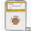 Image 1 : 1919-D Wheat Cent PGA MS65 RED