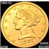 Image 1 : 1883-CC $5 Gold Half Eagle CHOICE AU