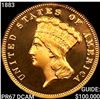Image 1 : 1883 $3 Gold Piece SUPERB GEM PROOF DCAM