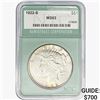 1922-S Silver Peace Dollar NTC MS63