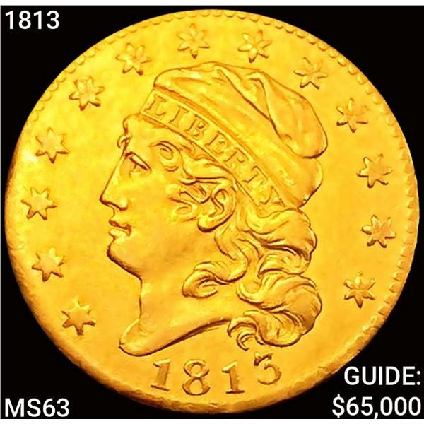 1813 $5 Gold Half Eagle CHOICE BU