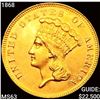 Image 1 : 1868 $3 Gold Piece CHOICE BU