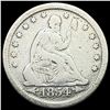 Image 1 : 1854 Arrows Seated Liberty Quarter NICELY CIRCULATED