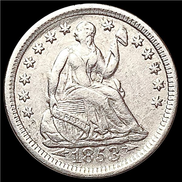 1853 Arrows Seated Liberty Half Dime CLOSELY UNCIRCULATED