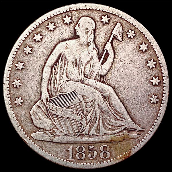 1858-S Seated Liberty Half Dollar LIGHTLY CIRCULATED