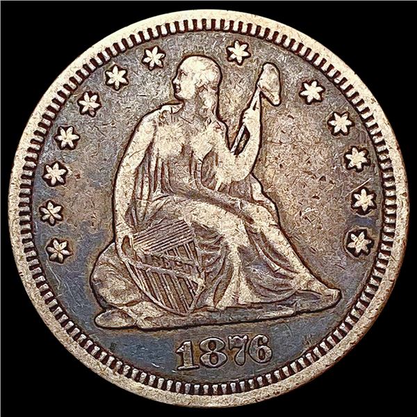 1876-CC Seated Liberty Quarter LIGHTLY CIRCULATED
