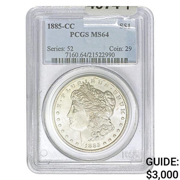 1885-CC Morgan Silver Dollar PCGS MS64