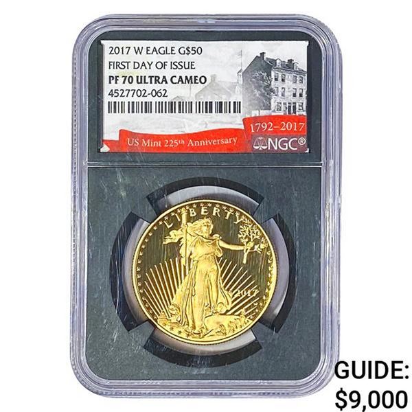 2017 W Gold Eagle $50 1oz NGC PF70 ULTRA CAMEO