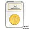 Image 1 : 1861 $20 Gold Double Eagle NGC MS61