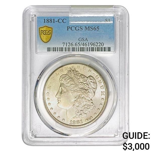 1881-CC Morgan Silver Dollar PCGS MS65 GSA
